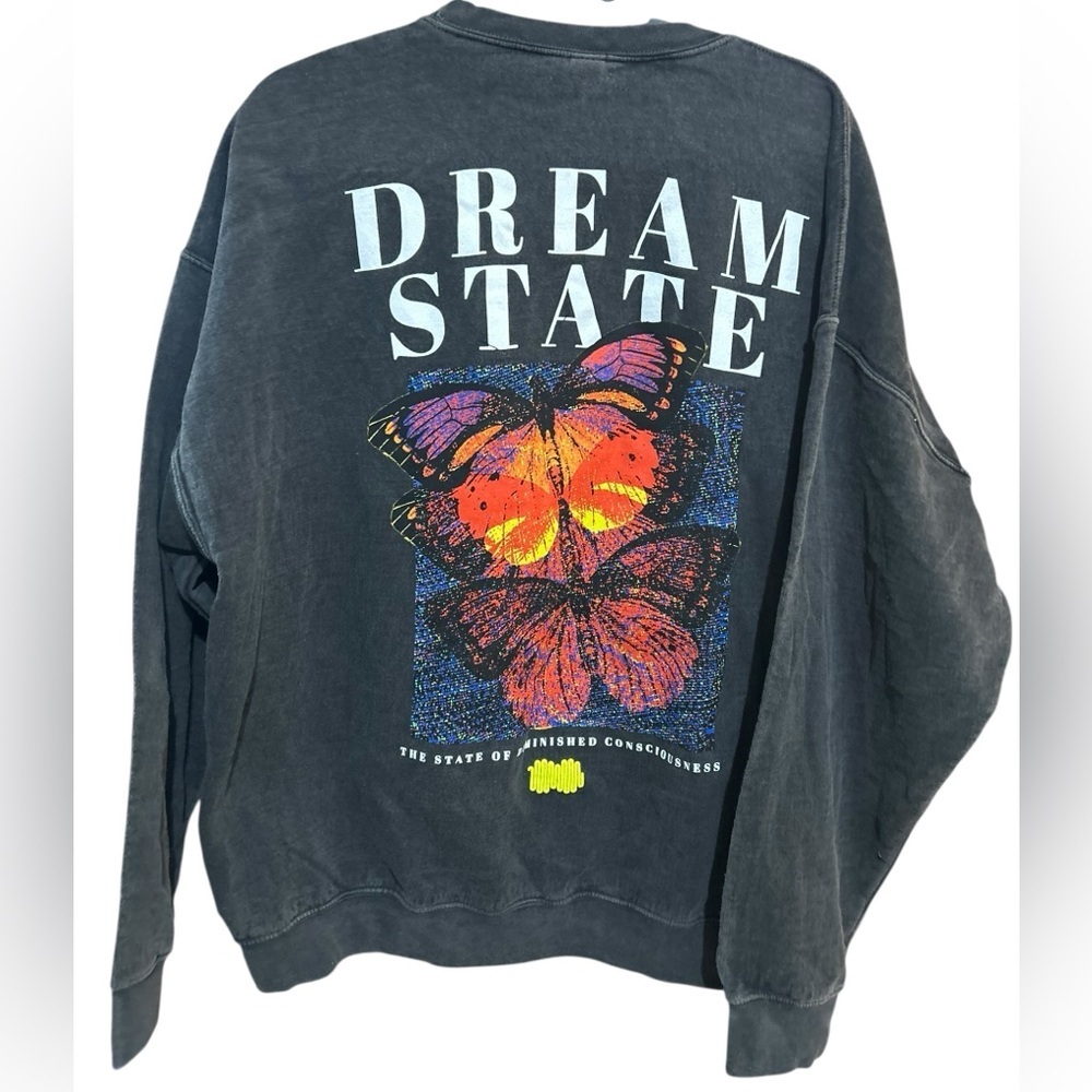 PacSun "Dream State" Butterfly Vintage Wash Sweatshirt Size 2XL